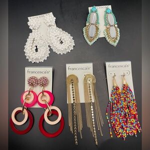 Francesca's Collections Bundle of 5 Earrings- G9